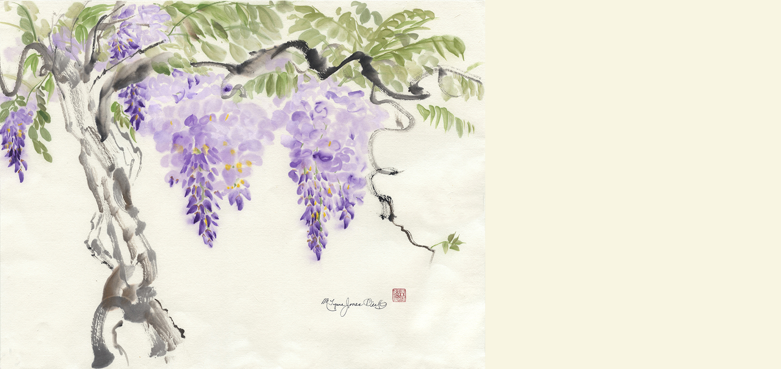 photo painting Wisteria by Lynne Jones Dietze used as background